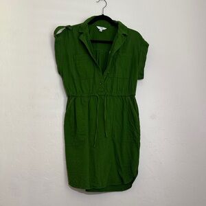 Green Casual Shirt Dress